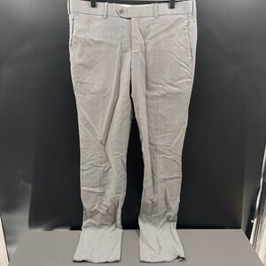 NWOT COPPLEY Men's 36x36 Unhemmed White Black Houndstooth‎ Dress Pants 100% Wool